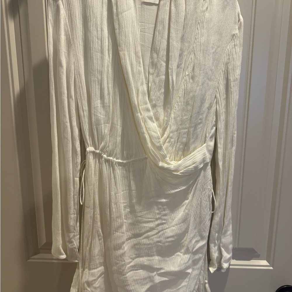 Elegant White Drape Dress